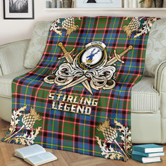 Stirling Bannockburn Tartan Gold Courage Symbol Blanket - SP