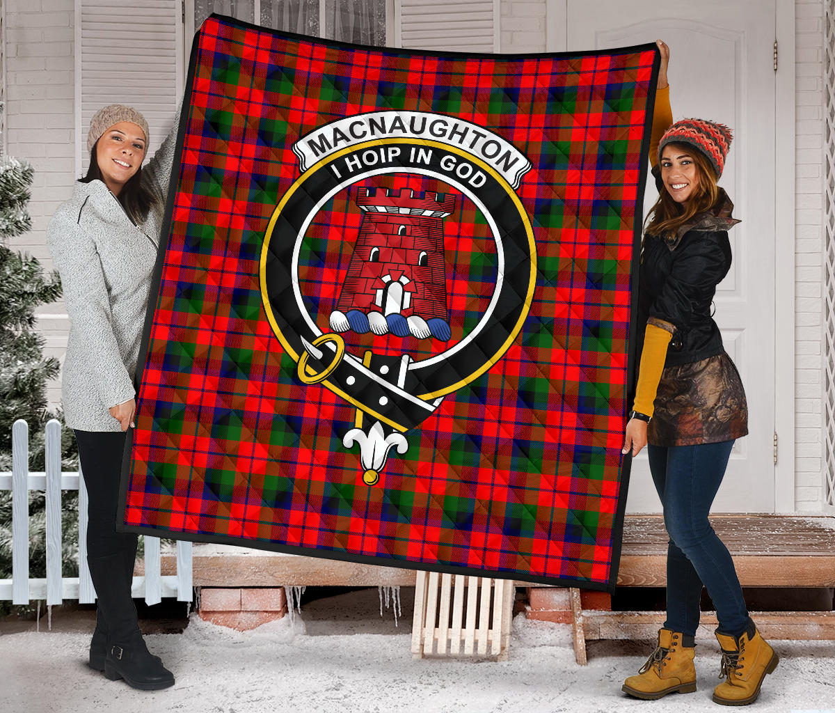 MacNaughton (MacNaughten) Tartan Crest Quilt - SP