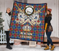 Beaton Tartan Crest Legend Gold Royal Premium Quilt - SP