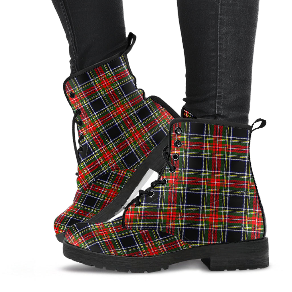 Stewart Black Tartan Leather Boots - SP