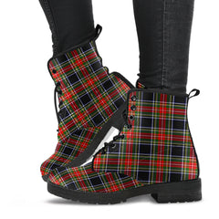 Stewart Black Tartan Leather Boots - SP