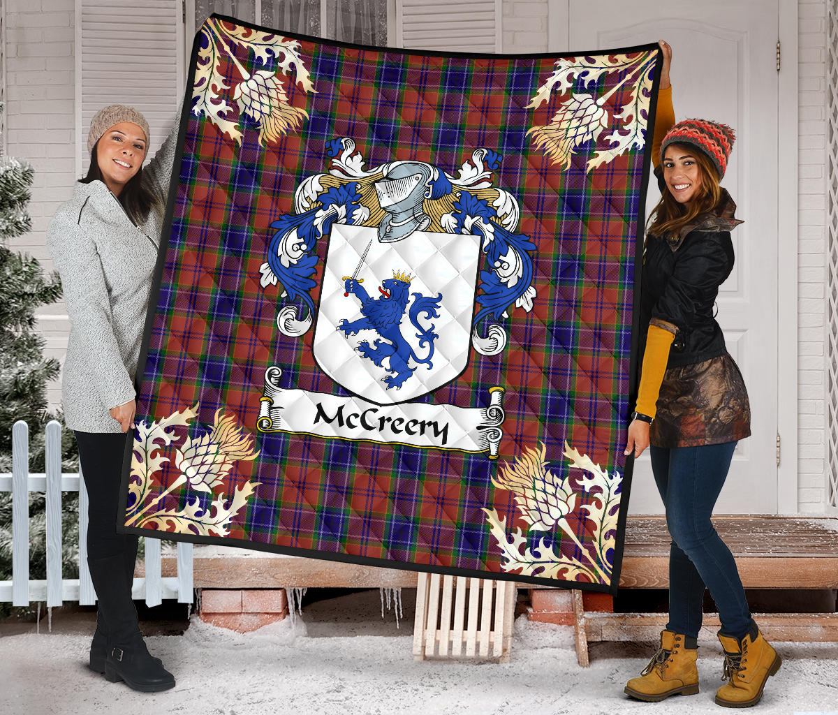 McCreery Tartan Crest Premium Quilt - Gold Thistle Style SP