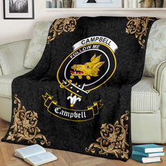 Campbell (of Breadalbane) Crest Tartan Premium Blanket Black - SP