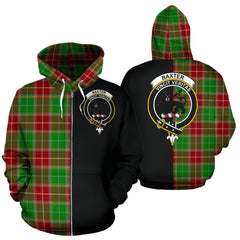 Baxter Modern Tartan Crest Zipper Hoodie - Half Of Me Style