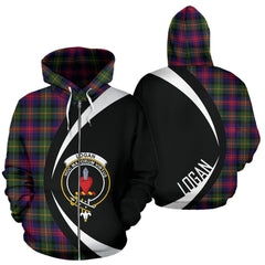 Logan Modern Tartan Crest Zipper Hoodie - Circle Style