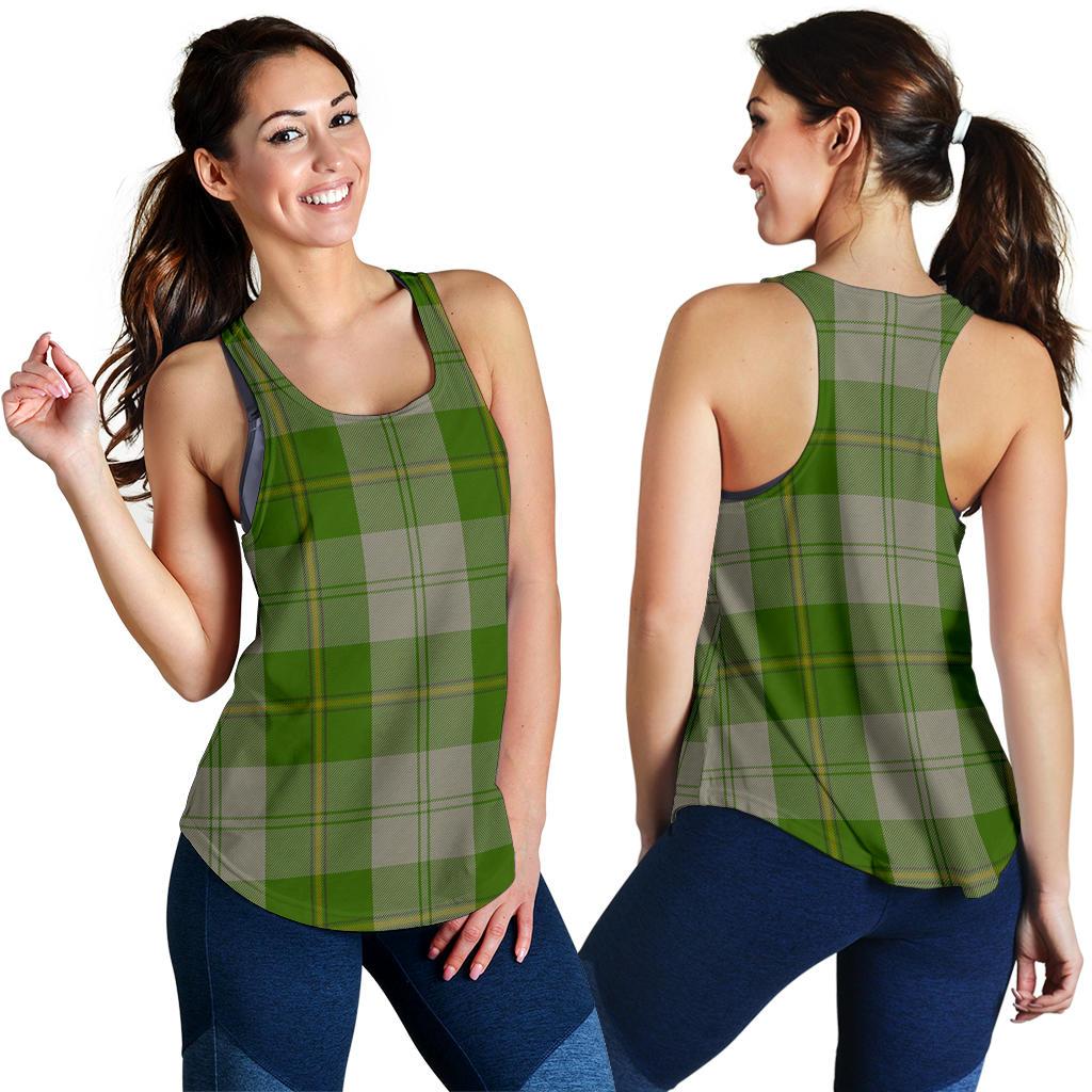 Cunningham Dress Green Dancers Tartan Women Racerback Tank Top