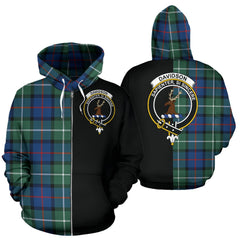 Davidson of Tulloch Tartan Crest Zipper Hoodie - Half Of Me Style