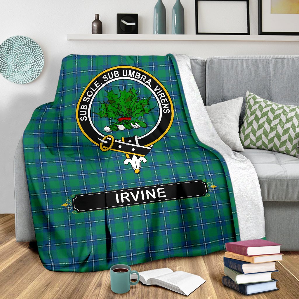 Irvine Family Tartan Crest Blanket - 3 Sizes
