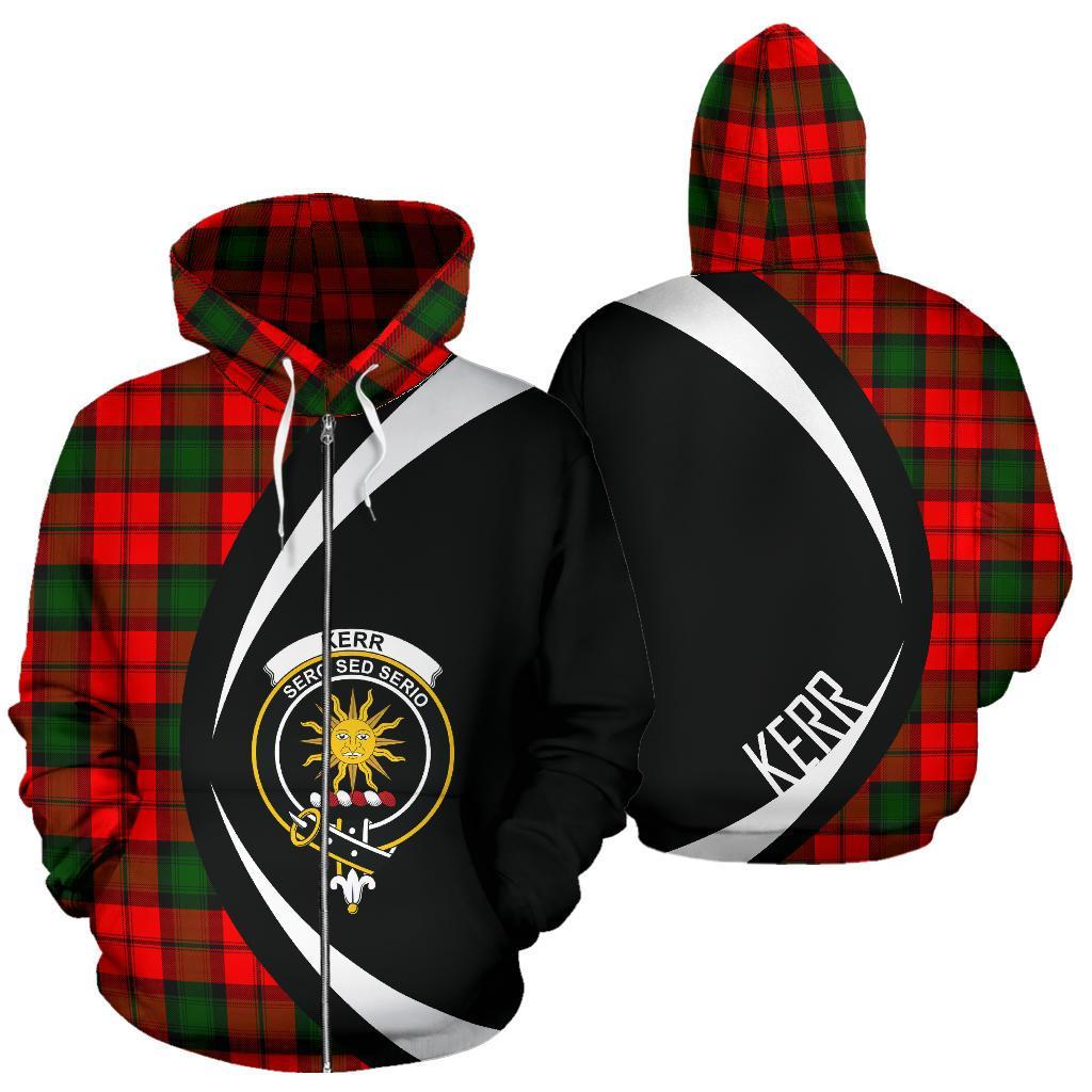 Kerr Modern Tartan Crest Zipper Hoodie - Circle Style