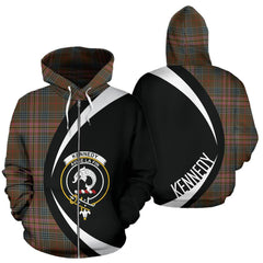 Kennedy Weathered Tartan Crest Zipper Hoodie - Circle Style