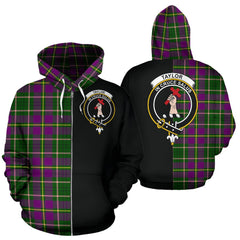 Taylor Tartan Crest Zipper Hoodie - Half Of Me Style