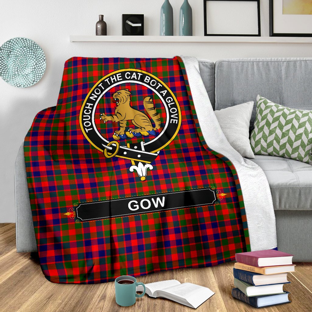Gow (or McGouan) Tartan Crest Blankets