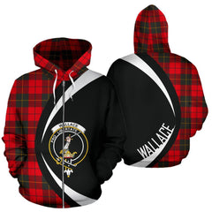 Wallace Weathered Tartan Crest Zipper Hoodie - Circle Style