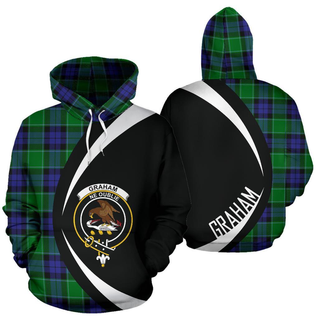 Graham of Menteith Modern Tartan Crest Hoodie - Circle Style