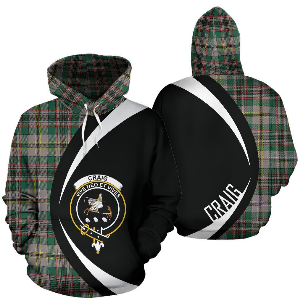 Craig Ancient Tartan Crest Hoodie - Circle Style