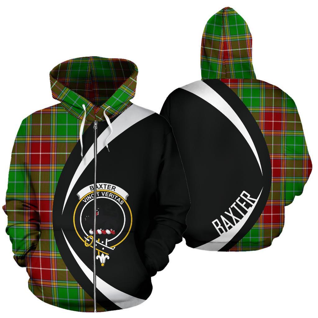 Baxter Modern Tartan Crest Zipper Hoodie - Circle Style