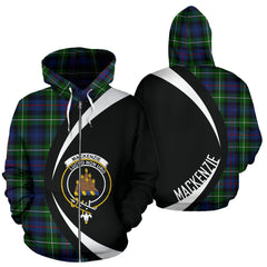 Mackenzie Tartan Crest Zipper Hoodie - Circle Style