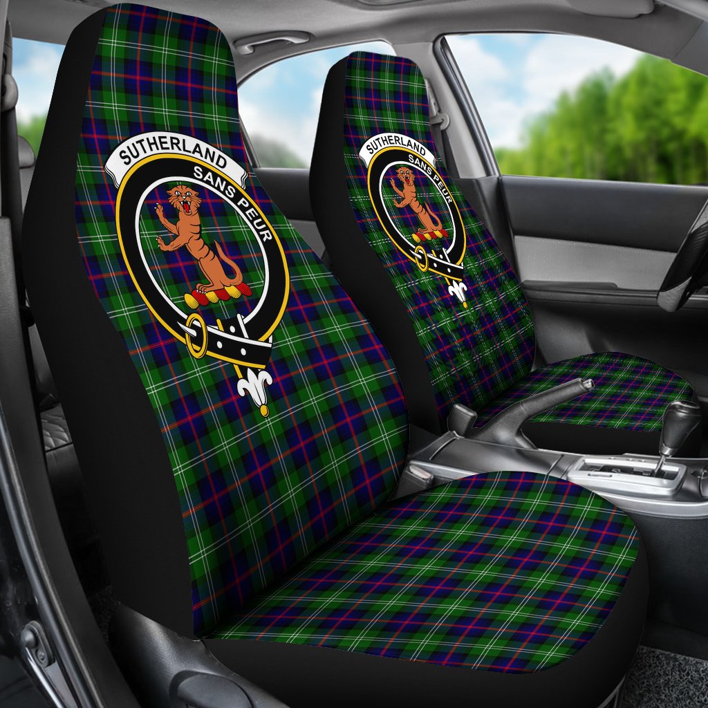 Sutherland Tartan Crest Car Seat Cover