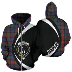 Fletcher of Dunans Tartan Crest Zipper Hoodie - Circle Style
