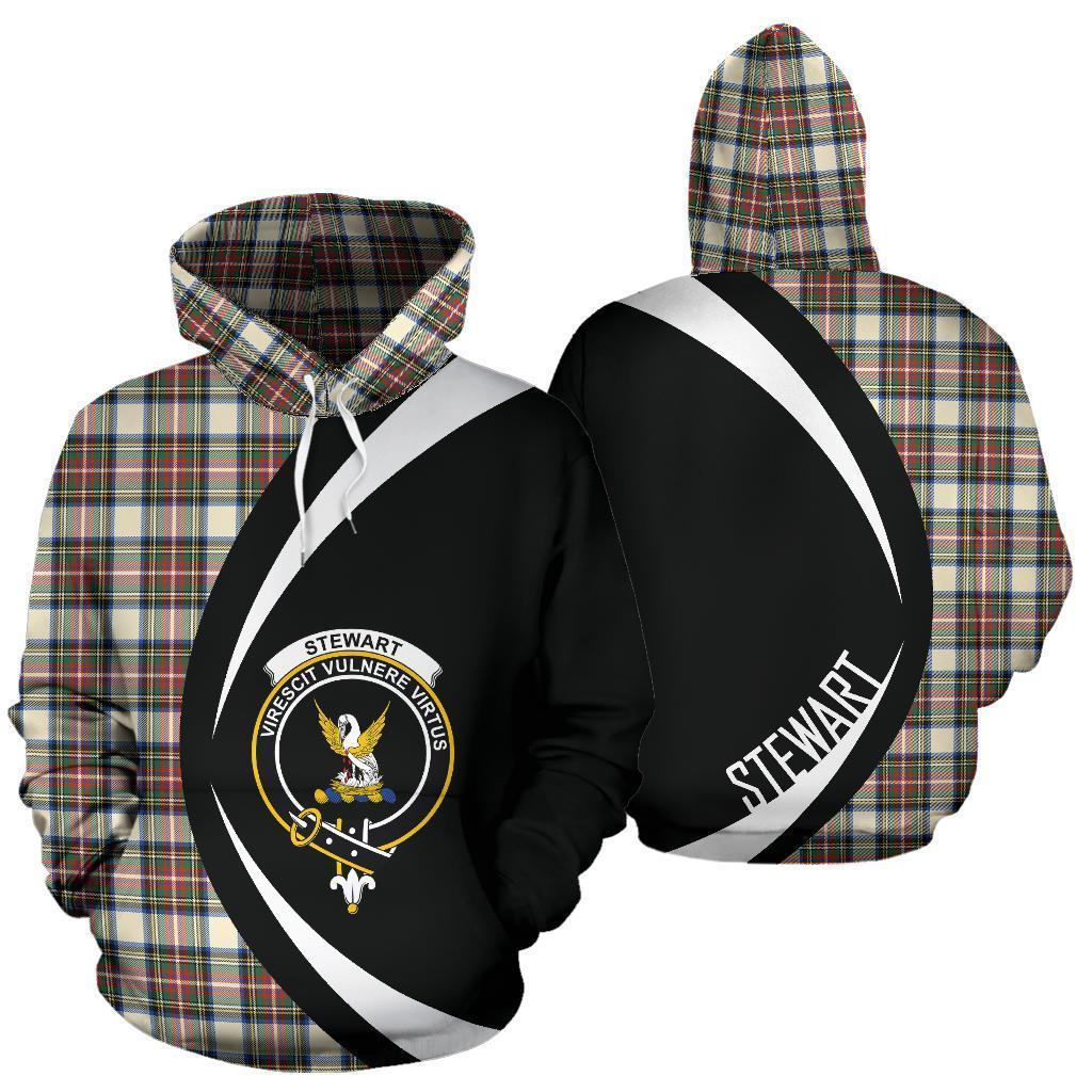 Stewart Dress Ancient Tartan Crest Hoodie - Circle Style