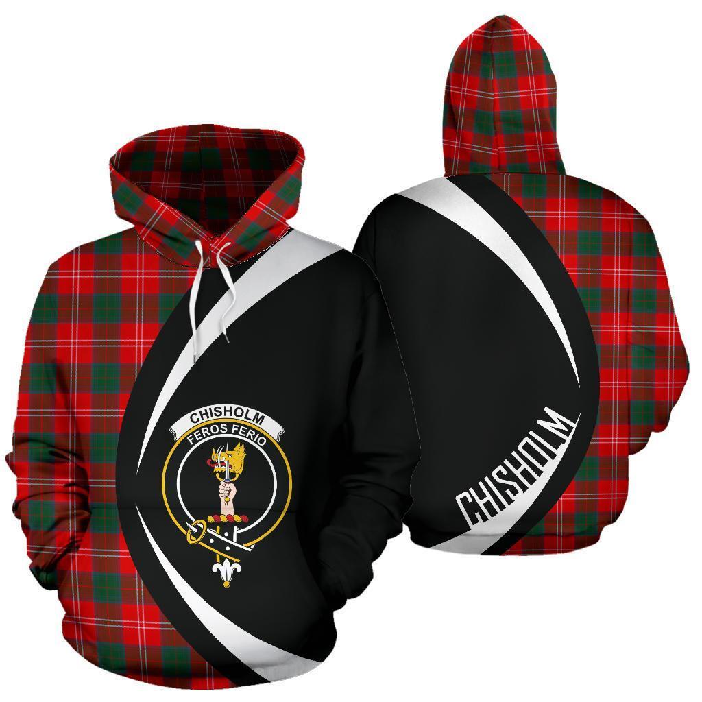 Chisholm Modern Tartan Crest Hoodie - Circle Style