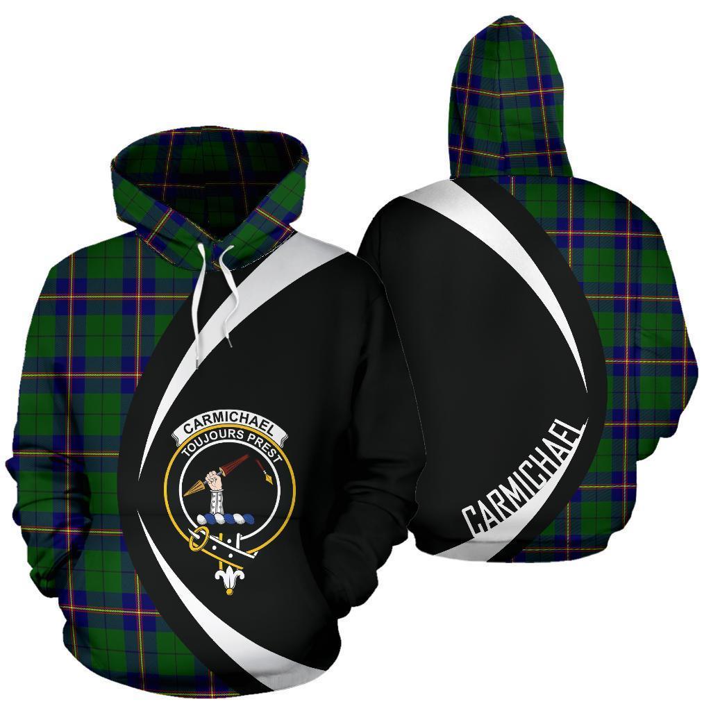 Carmichael Modern Tartan Crest Hoodie - Circle Style