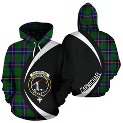 Carmichael Modern Tartan Crest Hoodie - Circle Style
