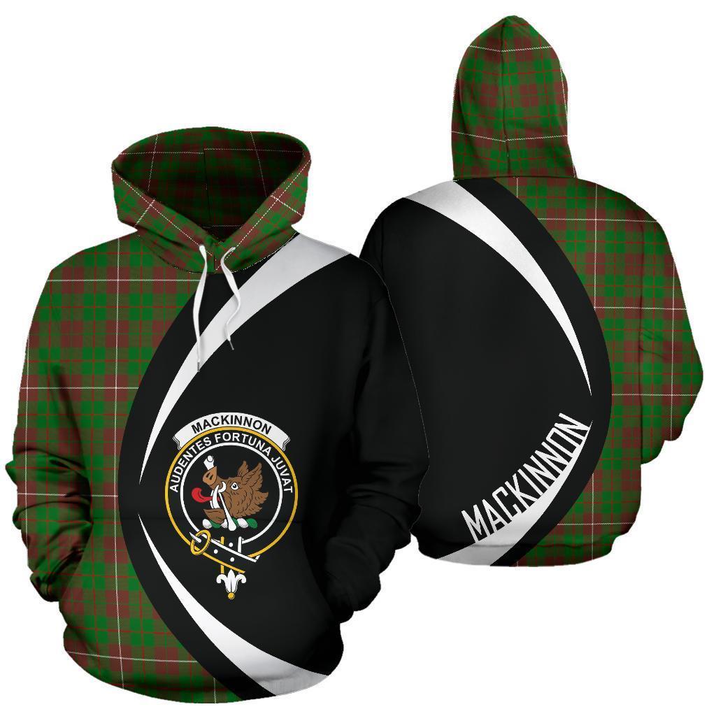 MacKinnon Hunting Modern Tartan Crest Hoodie - Circle Style