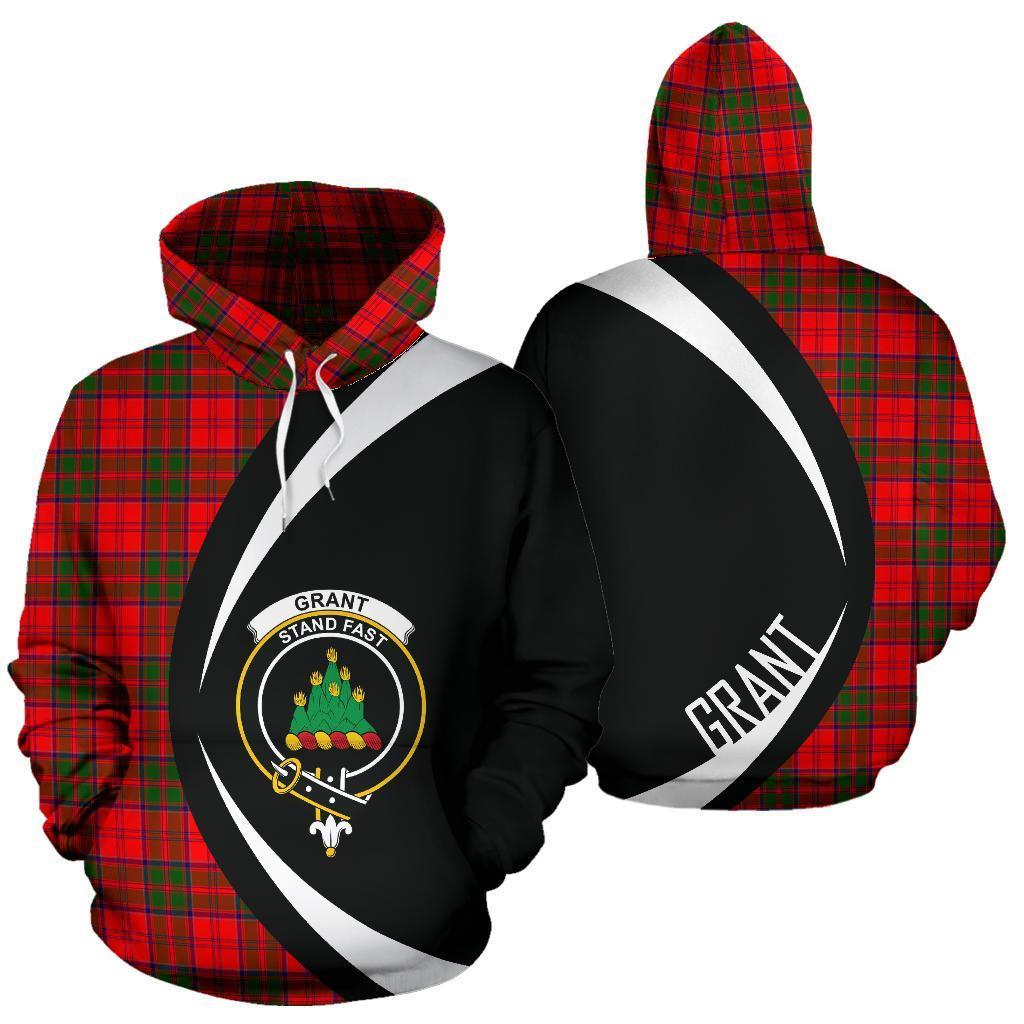 Grant Modern Tartan Crest Hoodie - Circle Style