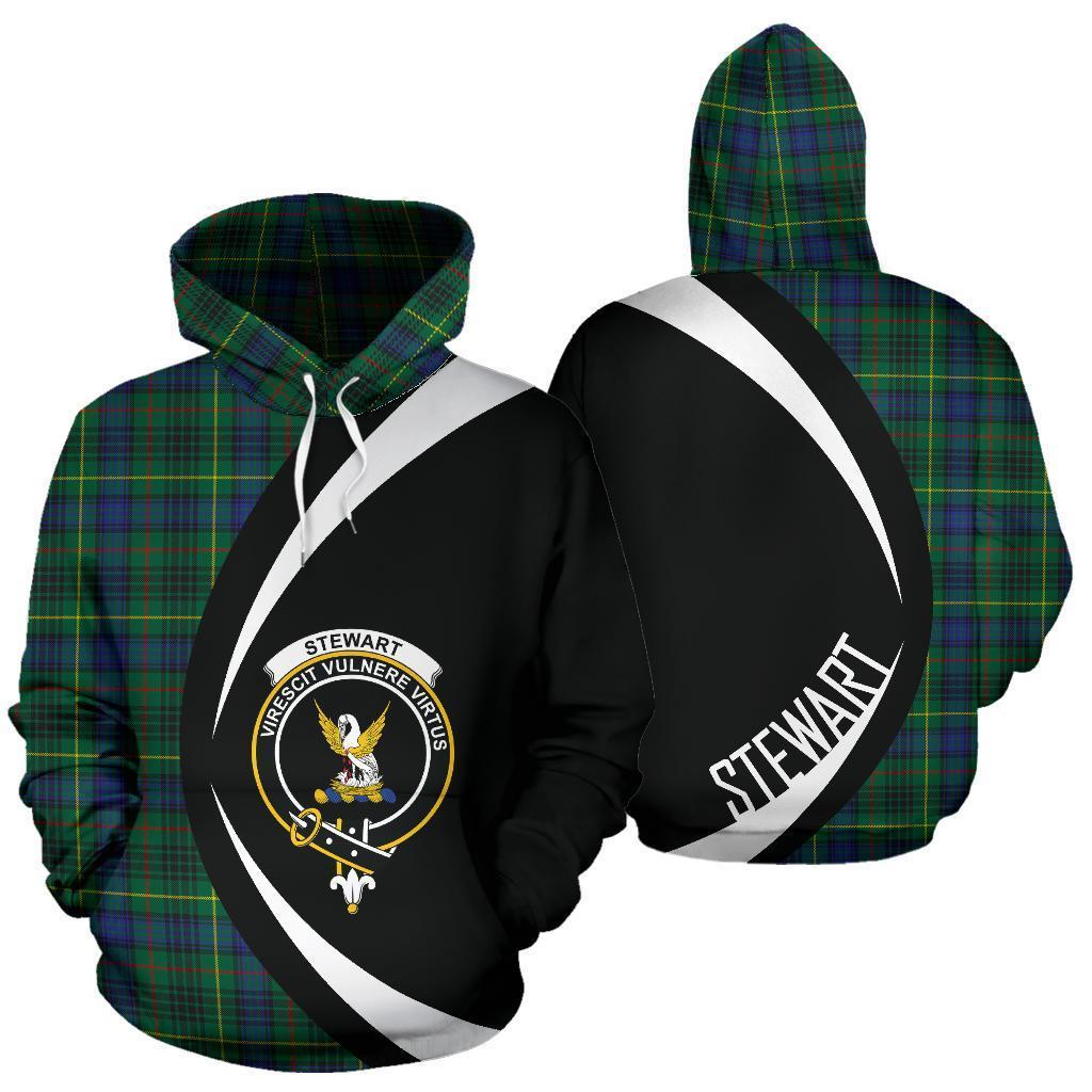 Stewart Hunting Modern Tartan Crest Hoodie - Circle Style
