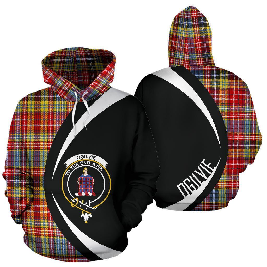 Ogilvie of Airlie Ancient Tartan Crest Hoodie - Circle Style