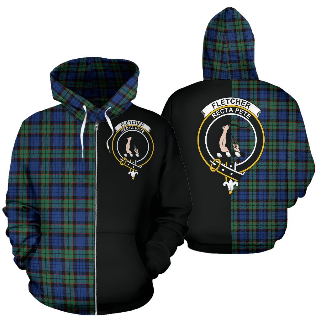 Fletcher Ancient Tartan Crest Zipper Hoodie - Half Of Me Style