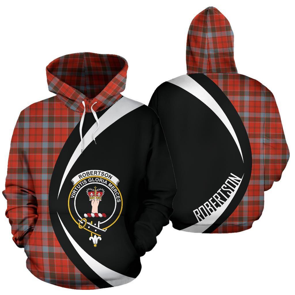 Robertson Weathered Tartan Crest Hoodie - Circle Style