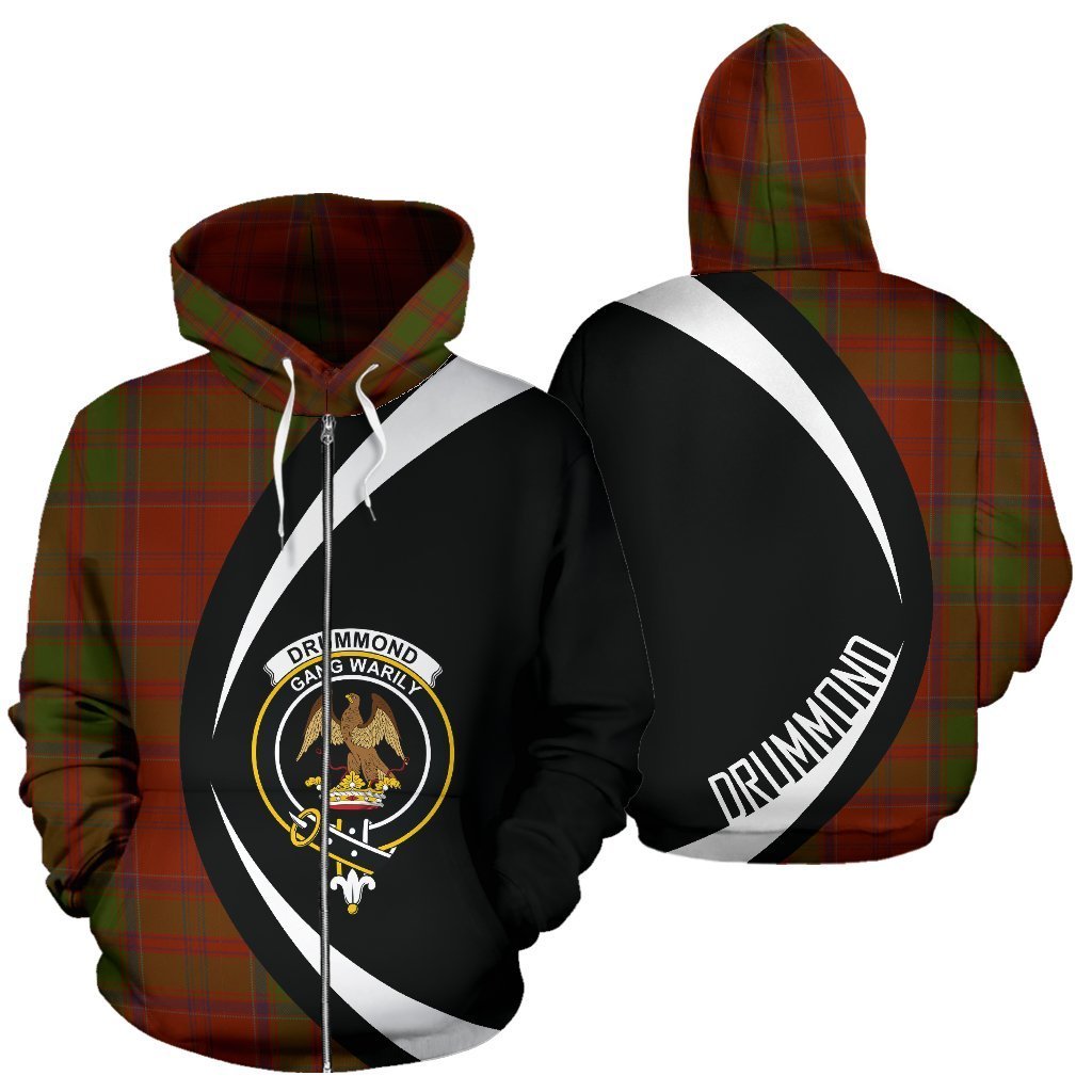 Drummond Tartan Crest Zipper Hoodie - Circle Style