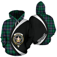 Urquhart Broad Red Ancient Tartan Crest Hoodie - Circle Style