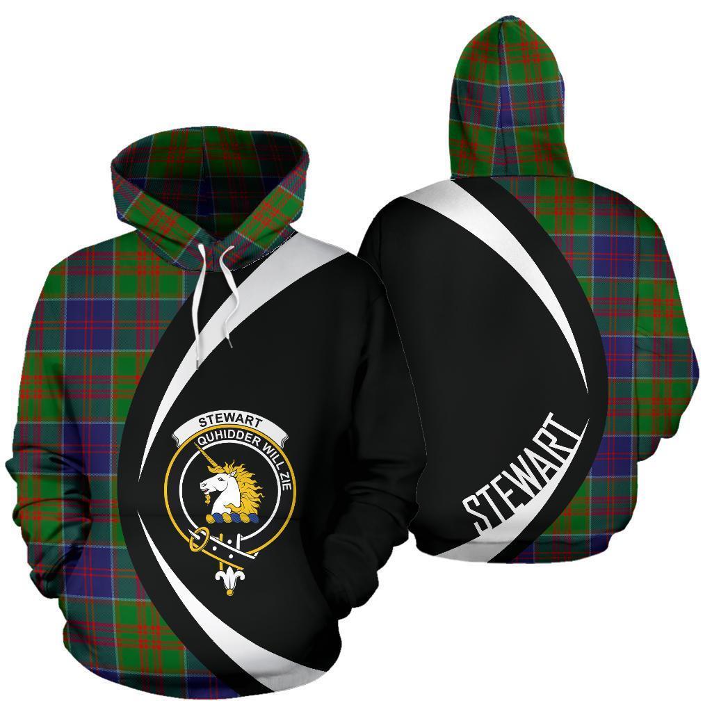 Stewart of Appin Hunting Modern Tartan Crest Hoodie - Circle Style