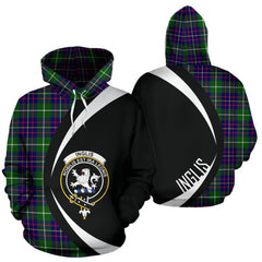 Inglis Modern Tartan Crest Hoodie - Circle Style