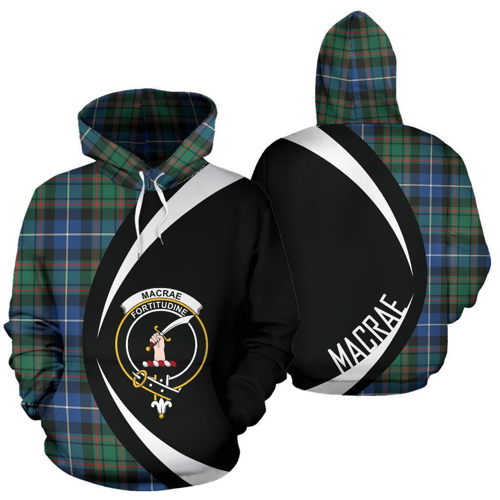 MacRae Hunting Ancient Tartan Crest Hoodie - Circle Style