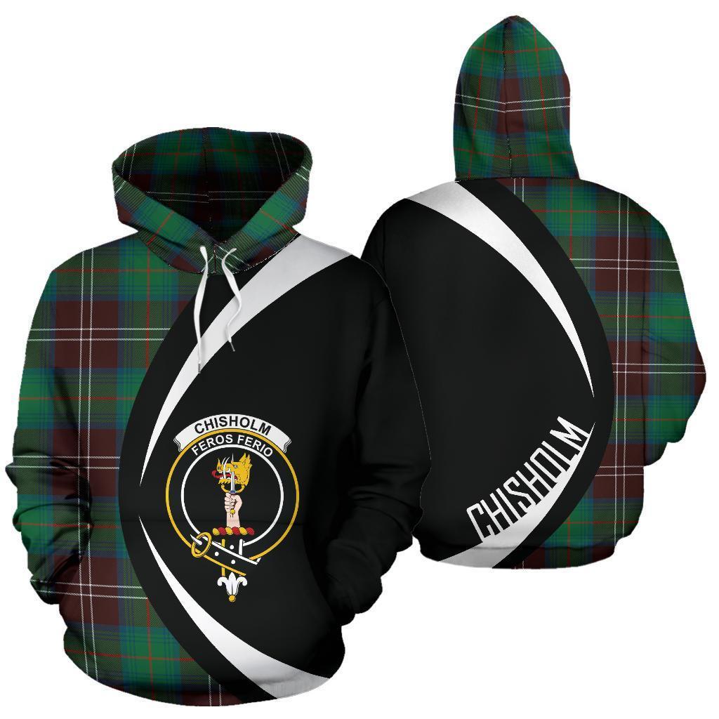 Chisholm Hunting Ancient Tartan Crest Hoodie - Circle Style