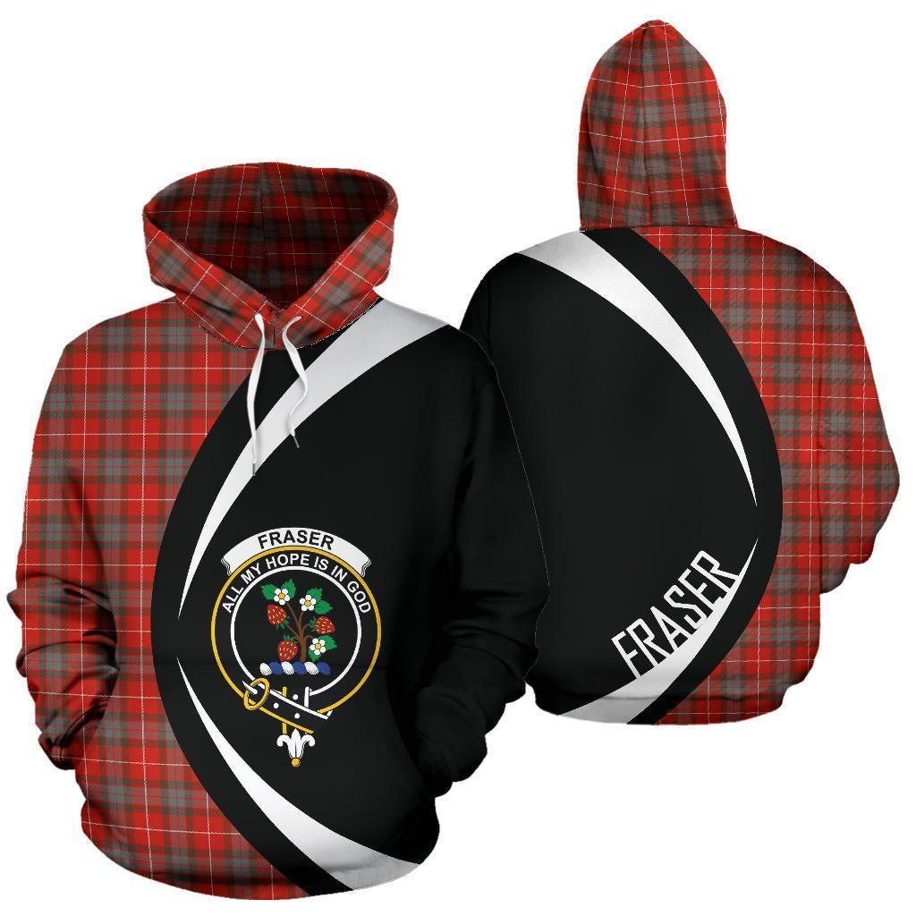 Fraser Weathered Tartan Crest Hoodie - Circle Style