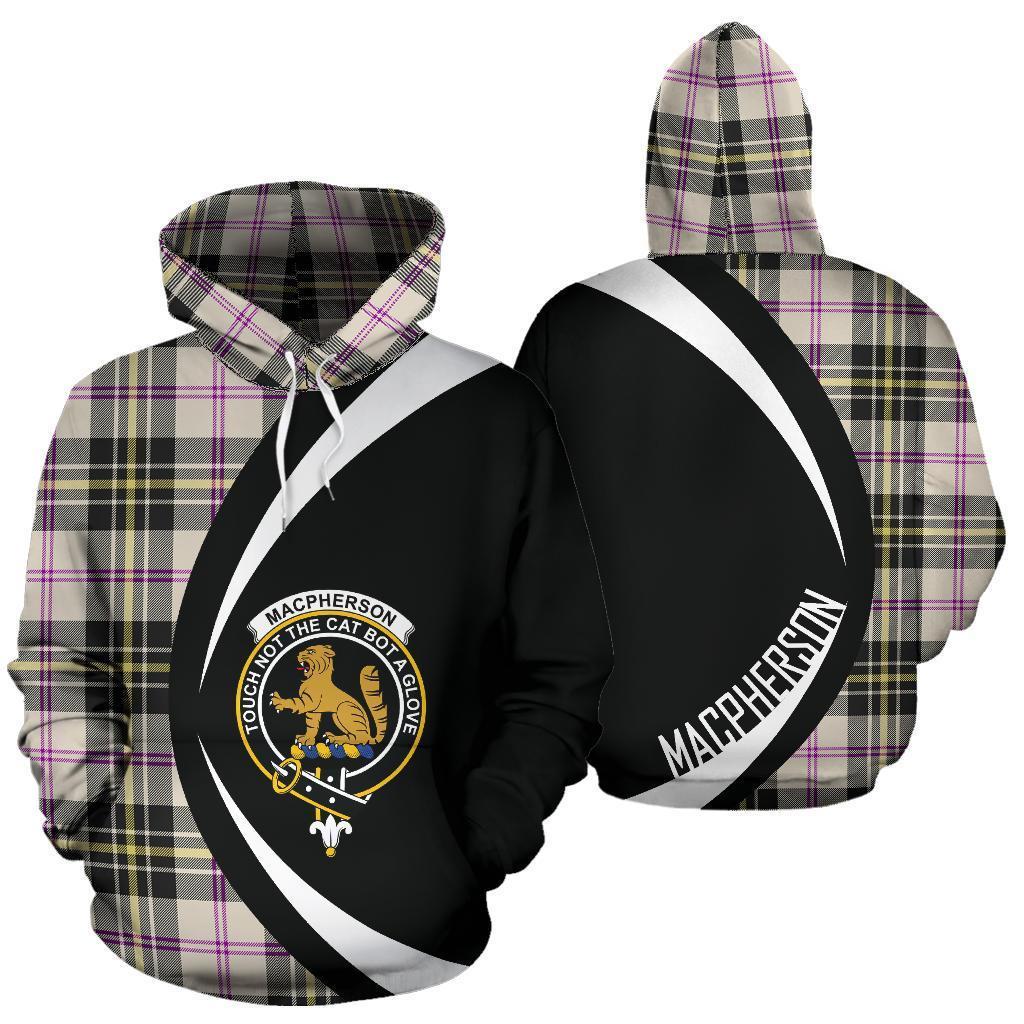 MacPherson Dress Ancient Tartan Crest Hoodie - Circle Style