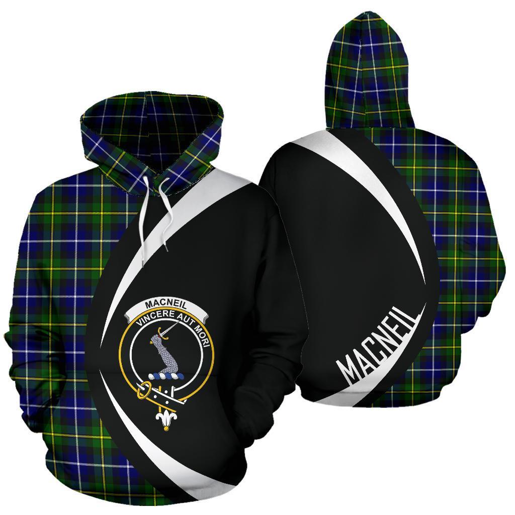 MacNeill of Barra Modern Tartan Crest Hoodie - Circle Style
