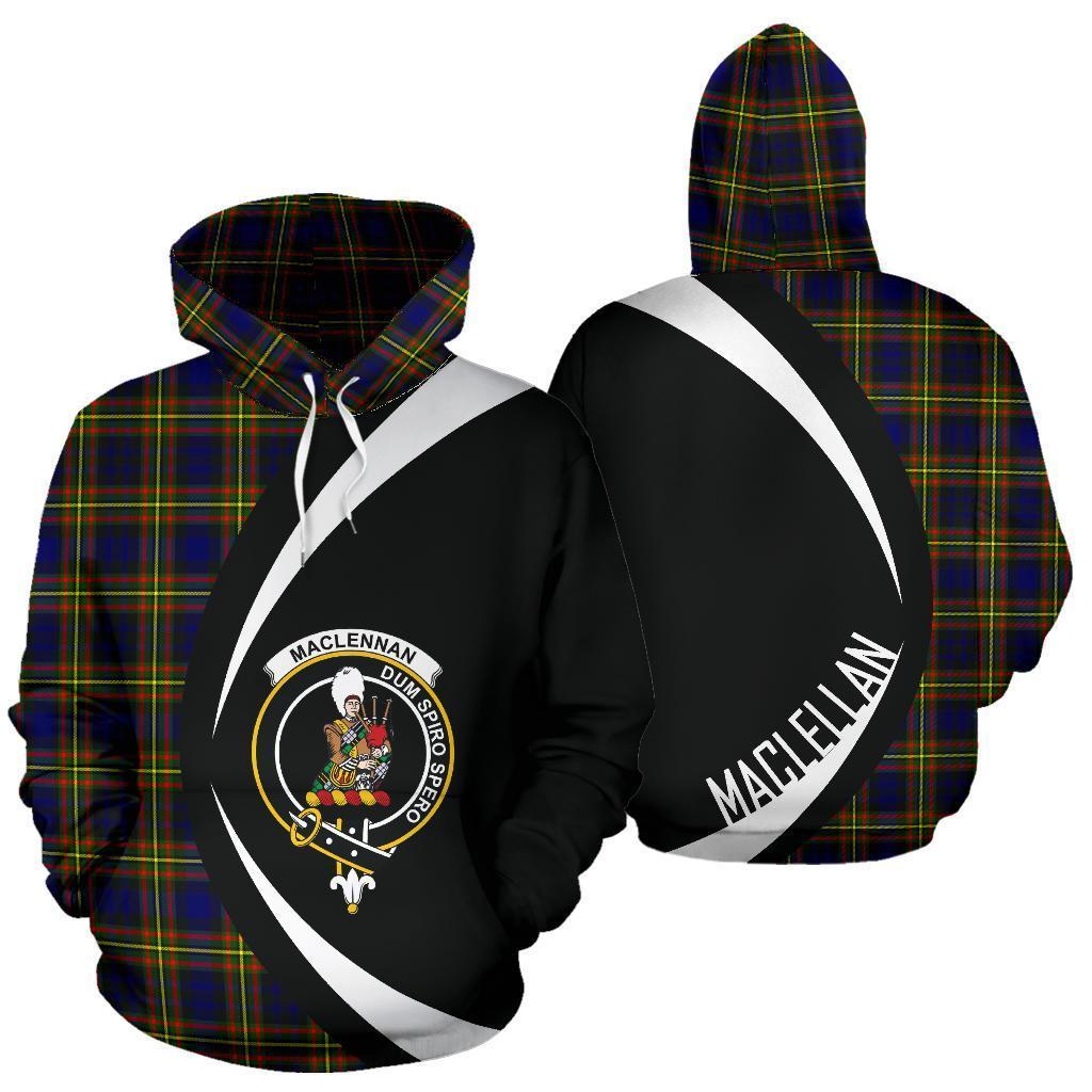 MacLellan Modern Tartan Crest Hoodie - Circle Style