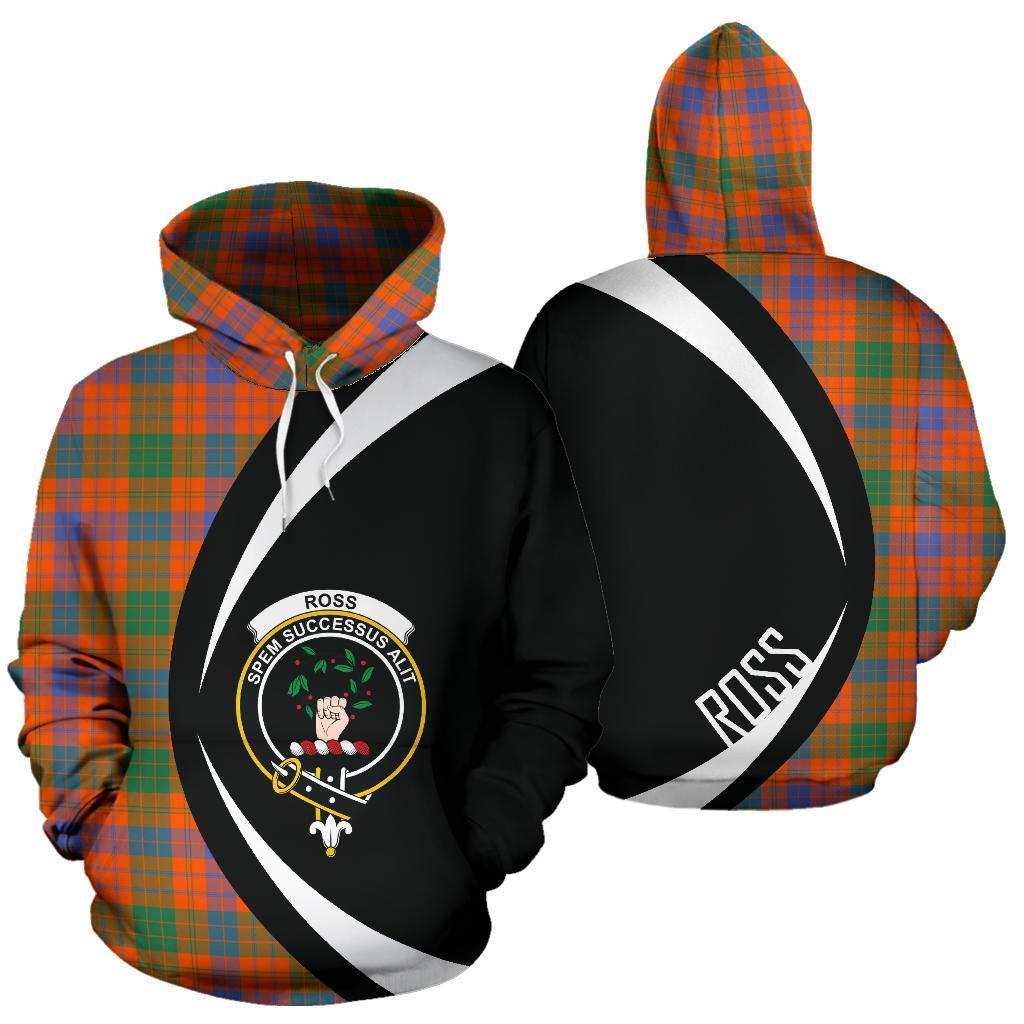 Ross Ancient Tartan Crest Hoodie - Circle Style