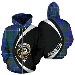 Edmonstone Tartan Crest Zipper Hoodie - Circle Style