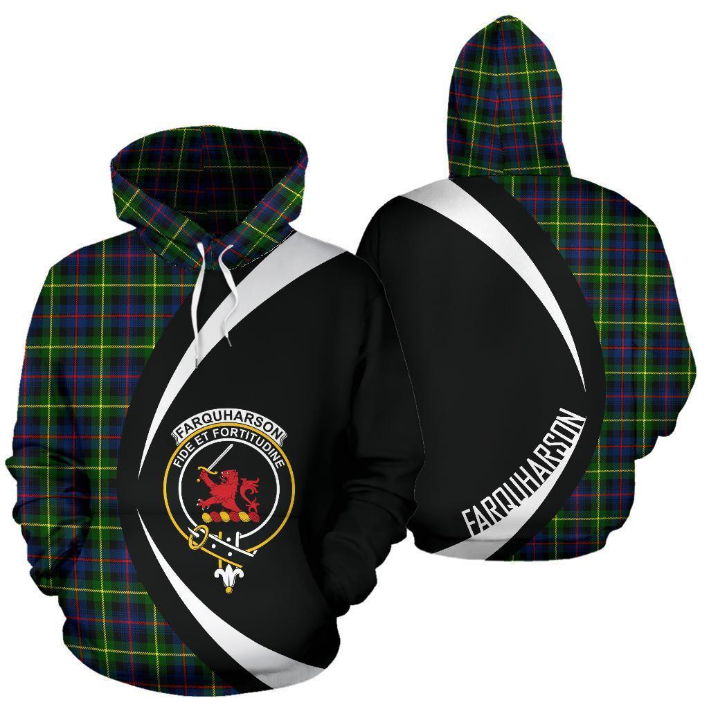 Farquharson Modern Tartan Crest Hoodie - Circle Style