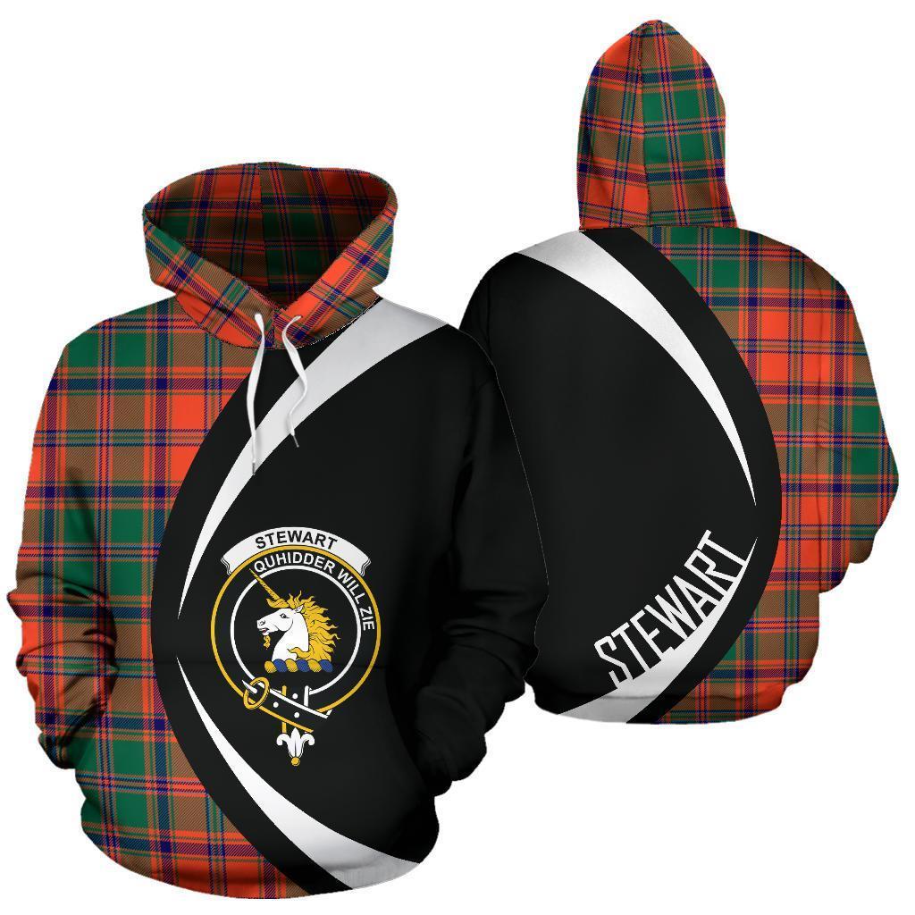 Stewart of Appin Ancient Tartan Crest Hoodie - Circle Style
