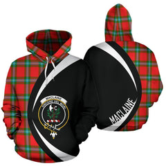 MacLaine of Loch Buie Tartan Crest Hoodie - Circle Style