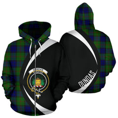 Dundas Modern Tartan Crest Zipper Hoodie - Circle Style