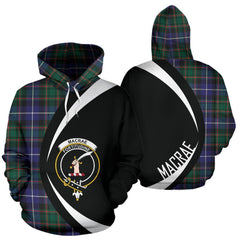 MacRae Hunting Modern Tartan Crest Hoodie - Circle Style